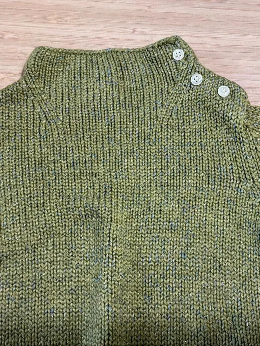 GAP Knit Sweater Olive Green Shimmer 3T
